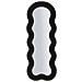 Specchio Da Parete Teddy Wavy In Bouclé Nero 67x166 Cm - Foto miniatura 1