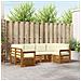 Set divani 6 pcs Naturale e Crema Legno di Acacia Massello - Foto miniatura 2
