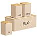 Set Cucina Tula: Panettiera E 3 Contenitori In Metallo Beige E Bambù - Foto miniatura 2