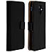 Custodia Galaxy A6 In Pelle Portafoglio Sportellino Cover Silicone Nera - Foto miniatura 1
