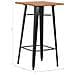 Tavolo Da Bar Nero 60x60x108 Cm Legno Massello Di Pino Acciaio - Foto miniatura 6