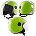 Moto Casco Jet Verde Omologato Ece Grafica Bianca Parasole Doppia Visiera L - Foto miniatura 1