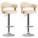 Sgabelli Da Bar 2 Pz Crema In Legno Curvo E Similpelle - Foto miniatura 1