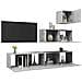 Set di Mobili Porta TV 4 pz Grigio Cemento in Legno Multistrato - Foto miniatura 4