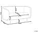 Divano 2 Posti Loen Tessuto Nero /bianco - Foto miniatura 3