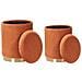 Set Di 2 Pouf Contenitore Miramar Velluto Arancione - Foto miniatura 2