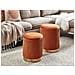 Set Di 2 Pouf Contenitore Miramar Velluto Arancione - Foto miniatura 1