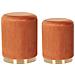 Set Di 2 Pouf Contenitore Miramar Velluto Arancione - Foto miniatura 6