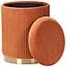 Set Di 2 Pouf Contenitore Miramar Velluto Arancione - Foto miniatura 8