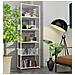 Scaffale stile loft con ripiani in legno, 6 ripiani, 60x32x192 cm, Colore Bianco - Foto miniatura 5