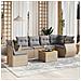 Set Divani Da Giardino 7 Pz Con Cuscini Beige In Polyrattan - Foto miniatura 1