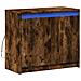 Credenza con LED Rovere Fumo 72x34x61 cm in Legno Multistrato - Foto miniatura 9