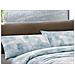 Completo Lenzuola Letto 100% Cotone Made In Italy Disegno Nebula Piazza E Mezza Azzurro - Foto miniatura 4