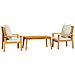 Set Mobili Da Giardino 3pz Con Cuscini Legno Massello Di Acacia - Foto miniatura 2