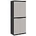 Armadio Da Esterno Grigio E Nero 65x37x165 Cm In Pp - Foto miniatura 2