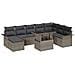 Set di Sofà da Giardino con Cuscini 9 Pezzi Grigio Polyrattan - Foto miniatura 1