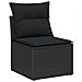 Set Divano da Giardino 6 Pezzi con Cuscini Nero Polyrattan Acacia, Divano da Giardino 2 Posti con Ripostiglio e Cuscini Nero Polyrattan - Foto miniatura 4