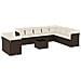 Set Divani da Giardino 11 pz con Cuscini Polyrattan Marrone - Foto miniatura 1