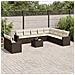 Set Divani da Giardino 11 pz con Cuscini Polyrattan Marrone - Foto miniatura 2