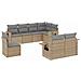 Set Divano da Giardino 8 pz con Cuscini Beige in Polyrattan - Foto miniatura 1