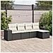 Set Divani da Giardino 5 pz con Cuscini in Polyrattan Nero - Foto miniatura 2