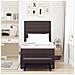 Letto Box Spring con Materasso e Panchina Marrone Scuro 90x200 cm Tessuto - Foto miniatura 5