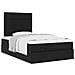 Struttura Letto Pouf con Materasso Nero 120x200 cm in Tessuto - Foto miniatura 5