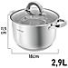 Marmitta In Acciaio Inox Con Coperchio In Vetro 18 Cm Induzione Compatibile Da 2,9 Litri, Argento - Foto miniatura 2
