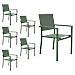 Set Di 6 Sedie In Alluminio Verde Salvia - Textilene Verde Salvia - Foto miniatura 1