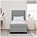 Letto a molle con materasso Grigio chiaro 100 x 200 cm Tessuto - Foto miniatura 5