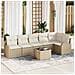 Set Divano da Giardino 7 pcs Beige e bianco Poly Rattan - Foto miniatura 2
