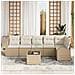 Set Divano da Giardino 7 pcs Beige e bianco Poly Rattan - Foto miniatura 3