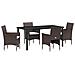 Set da Pranzo per Giardino 5 pcs Marrone Poly Rattan - Foto miniatura 1