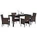 Set da Pranzo per Giardino 5 pcs Marrone Poly Rattan - Foto miniatura 3