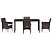 Set da Pranzo per Giardino 5 pcs Marrone Poly Rattan - Foto miniatura 7