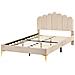 Letto Velluto Sauvian 120 X 200 Cm Beige - Foto miniatura 3