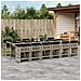 Set da Pranzo da Giardino 13pz con Cuscini Grigio in Polyrattan - Foto miniatura 2