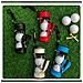 Custodia Portatile In Pelle Pu Per Palline Da Golf Con Porta Tee - Contiene 3 Palline White - Foto miniatura 4