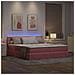 Letto con luci a strisce a LED Rosa 200 x 200 cm Velluto - Foto miniatura 6