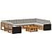 Set di divani da esterno 10 pcs Naturale e Grigio Chiaro - Foto miniatura 1