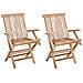 Sedia da giardino pieghevole 2 pz Naturale Legno di teak solido - Foto miniatura 1