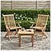 Sedia da giardino pieghevole 2 pz Naturale Legno di teak solido - Foto miniatura 2