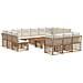 Set Divano da Giardino 14 pz Naturale e Bianco Crema polyrattan - Foto miniatura 1