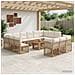 Set Divano da Giardino 14 pz Naturale e Bianco Crema polyrattan - Foto miniatura 6