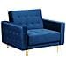Poltrona In Velluto Blu Navy Aberdeen - Foto miniatura 15