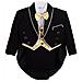 Lito Angeli Neonati Jacquard Gilet 5 Pezzi Vestito Convenzionale Smoking Con Coda Abito Da Cerimonia Outfit Size 12-18 Mesi Nero Oro - Foto miniatura 1