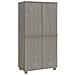 Armadio Grigio Chiaro 89x50x180 Cm In Legno Massello Di Pino - Foto miniatura 2
