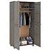 Armadio Grigio Chiaro 89x50x180 Cm In Legno Massello Di Pino - Foto miniatura 3