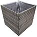 Fioriera da Giardino Grigia 80x80x80 cm in Polyrattan - Foto miniatura 2