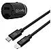 Ccminilight Kit Caricabatteria Da Auto Usb-c Con Cavo Da Usb-c A Lightning 20w Nero - Foto miniatura 1